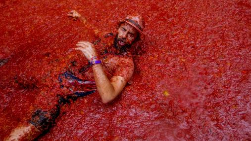 Imagen de la Tomatina celebrada este miércoles