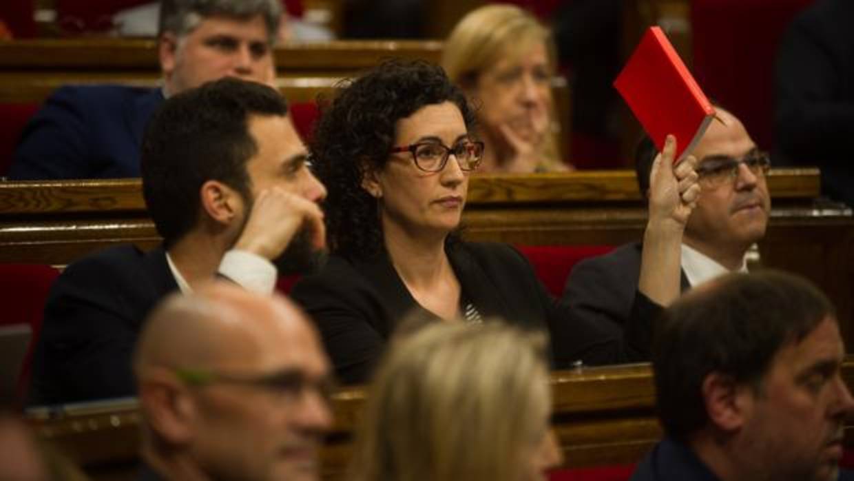 Marta Rovira, en el Parlament
