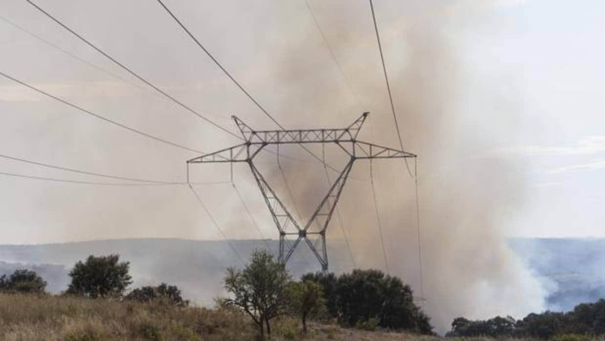 Incendio en Fermoselle, declarado de nivel 2 por afectar a una línea de alta tensión