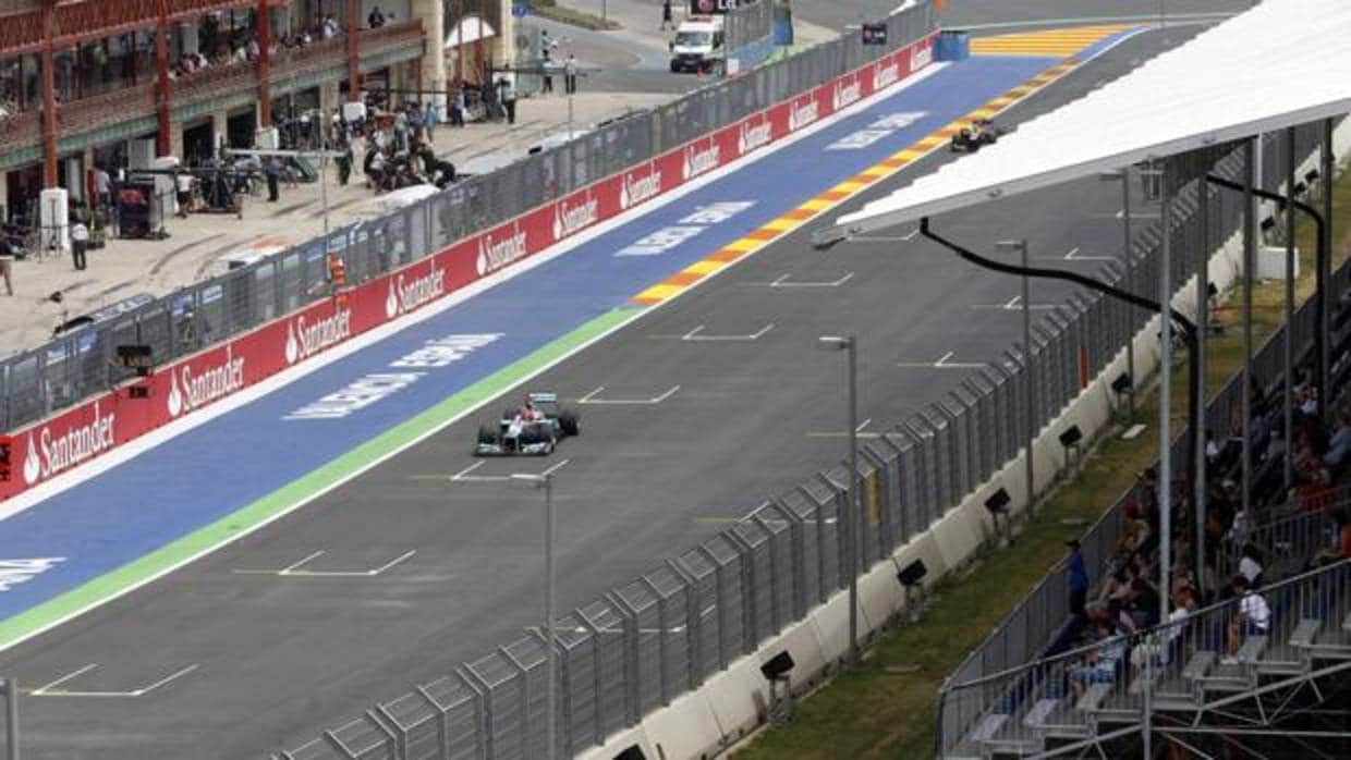 Imagen de un tramo del circuito de Fórmula 1 en Valencia