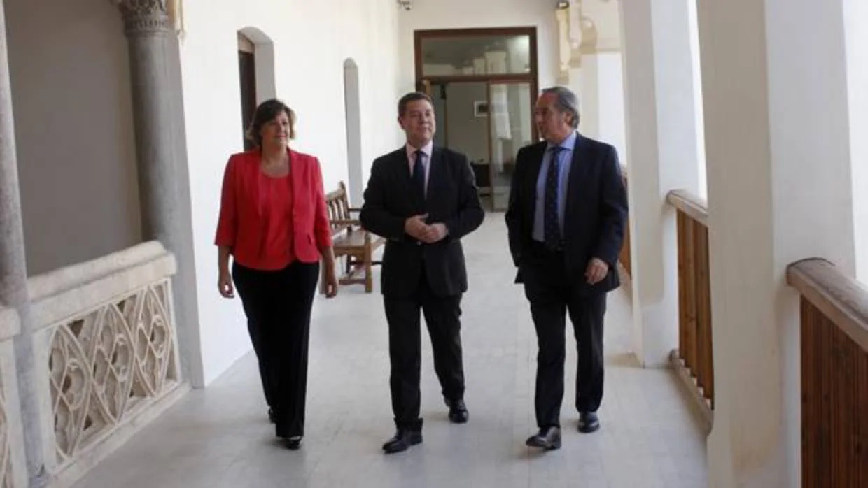 El presidente García-Page, junto a Patricia Franco y Ángel Nicolás