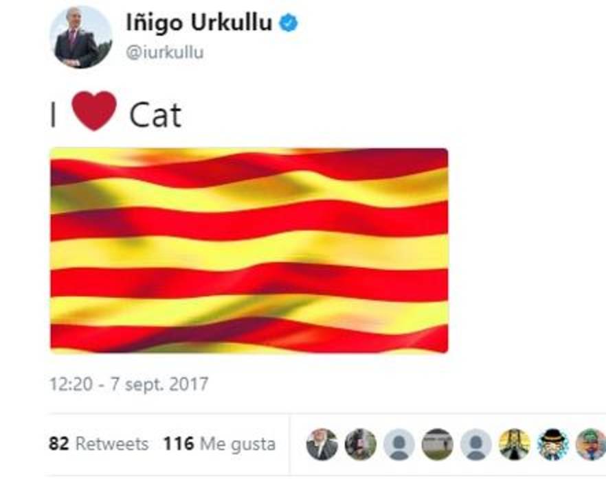 El mensaje de Íñigo Urkullu en Twitter