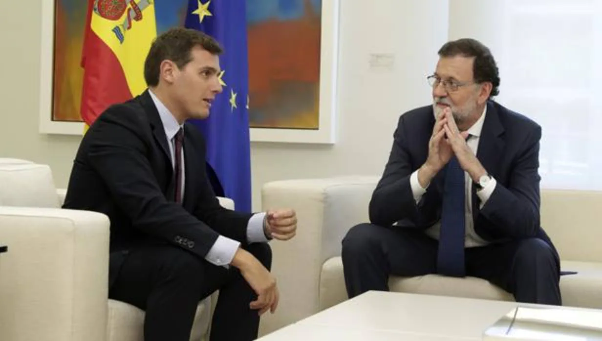 Albert Rivera y Mariano Rajoy, en el Palacio de La Moncloa esta semana