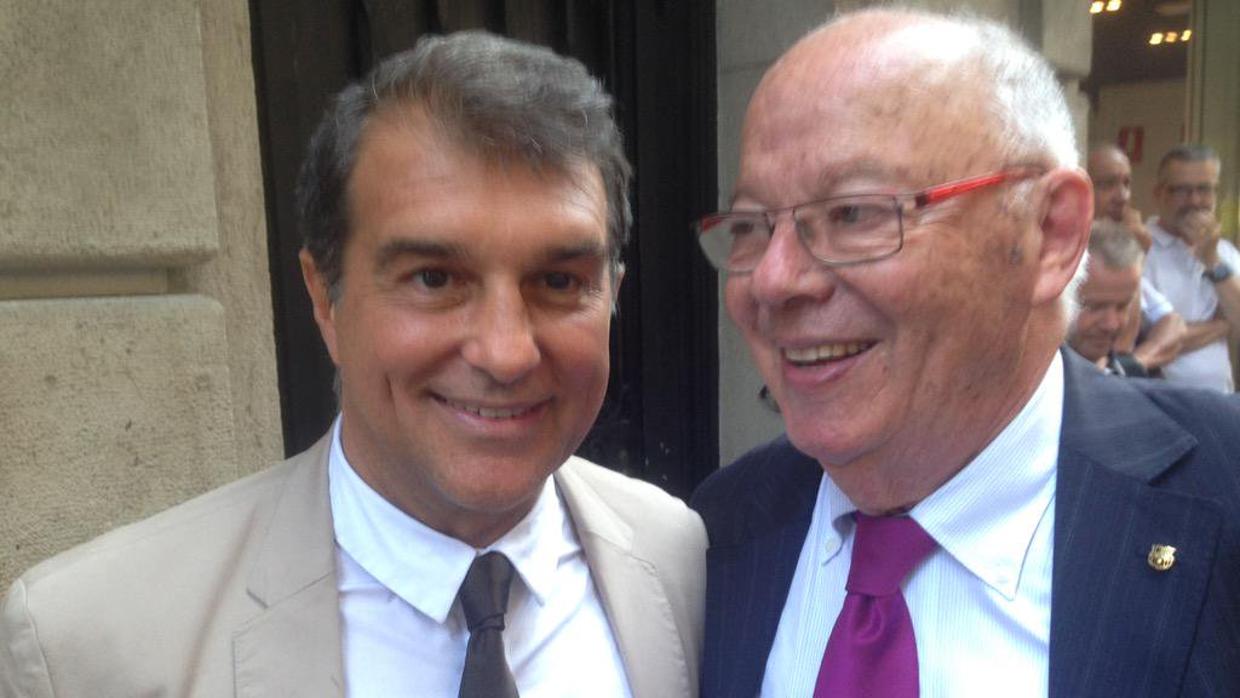 Jacint Borràs, junto al expresidente del F. C. Barcelona, Joan Laporta