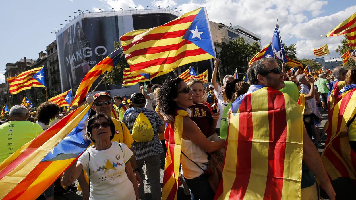 Momento de la Diada independentista