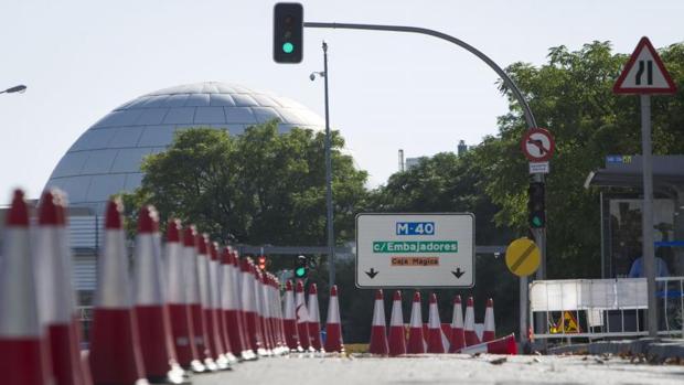 El túnel de la avenida del Planetario durante las obras de reparación