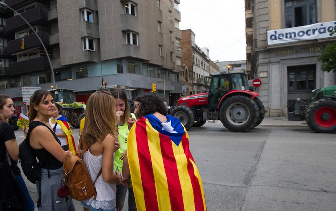 Imagen de la tractorada en calles catalanas