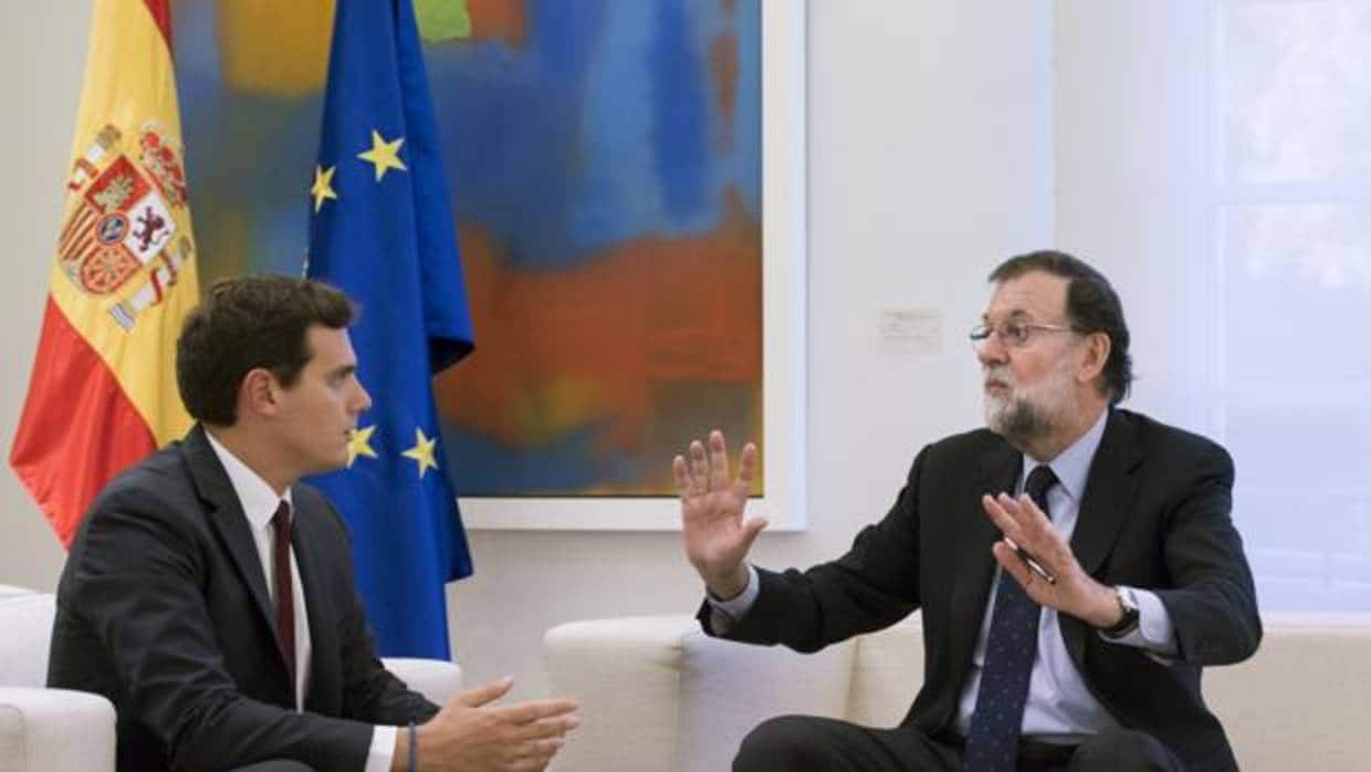 Albert Rivera junto a Mariano Rajoy en su reunión del pasado lunes