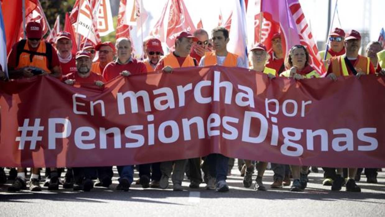 Marcha sindical de pensionistas, el pasado lunes en valladolid