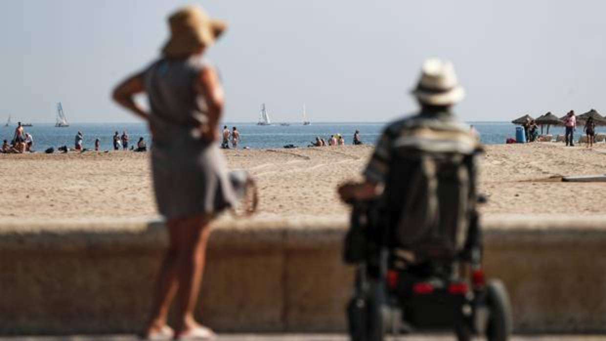 Imagen de la Playa de las Arenas de Valencia esta semana