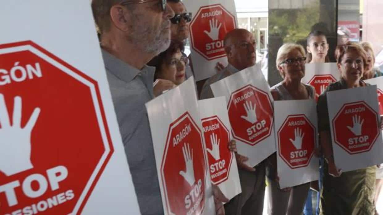 Imagen de archivo de una concentración de la plataforma aragonesa Stop Sucesiones