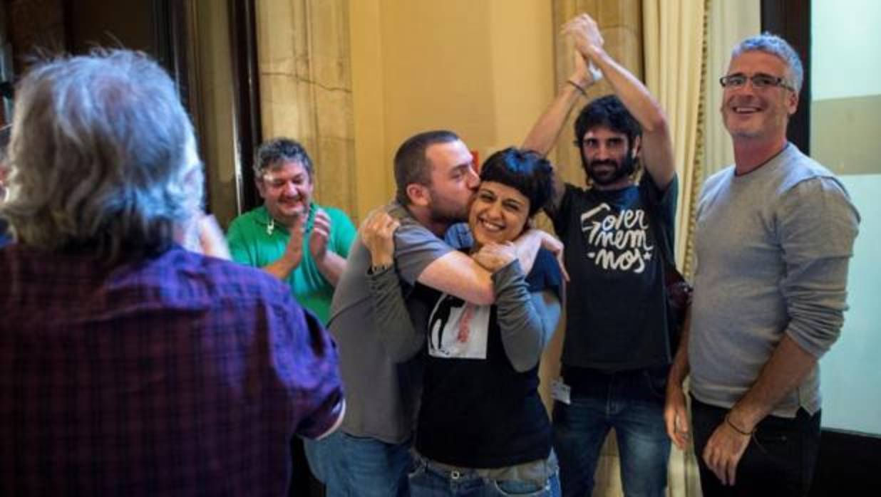 Celebraciones tras la DUI en el Parlament