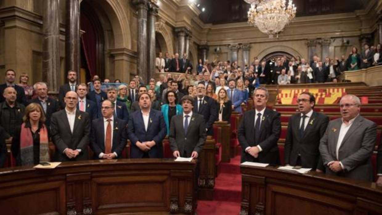 Los diputados secesionistas, ayer en el Parlament