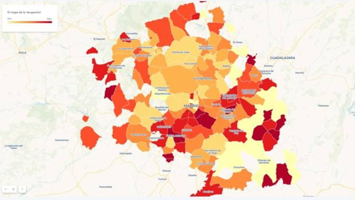 El mapa de las 4.000 viviendas okupadas en Madrid