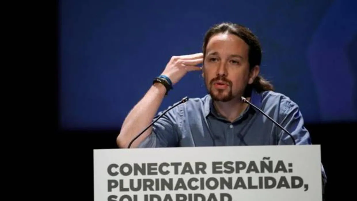 El líder de Podemos, pablo Iglesias, este lunes durante un acto en el Círculo de Bellas Artes de Madrid