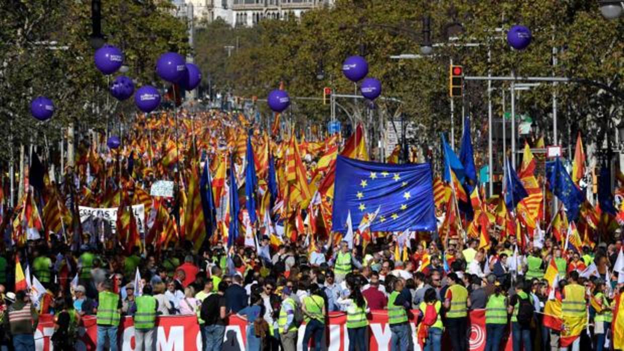 Manifestación el pasado 29 de octubre en Barcelona por la unidad de España