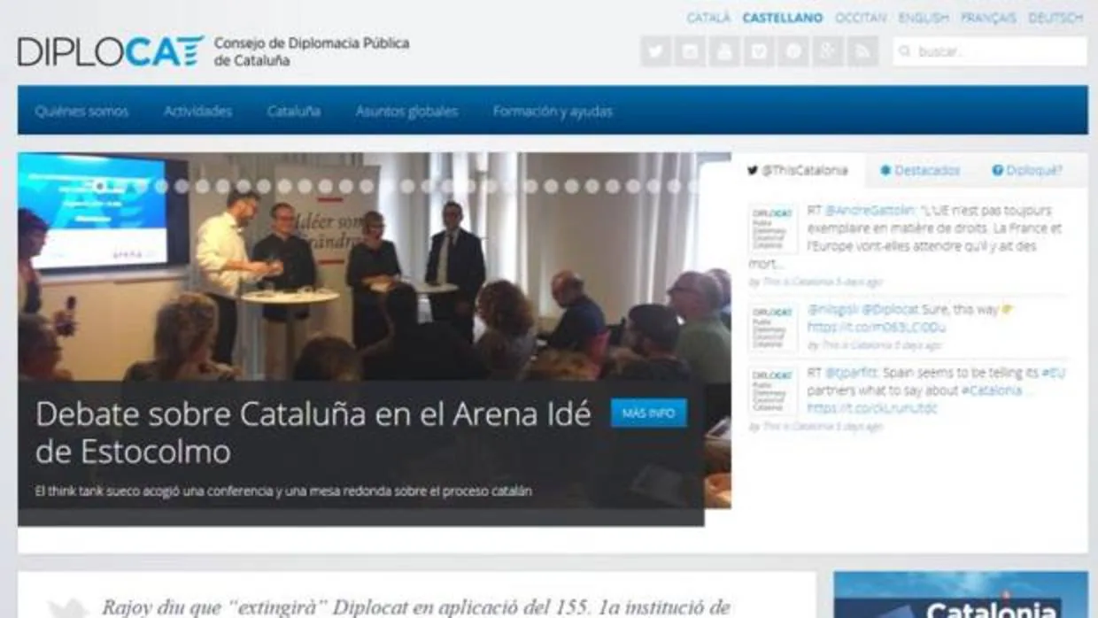 La web «Diplocat», sigue funcionando tras la aplicación del artículo 155 en Cataluña