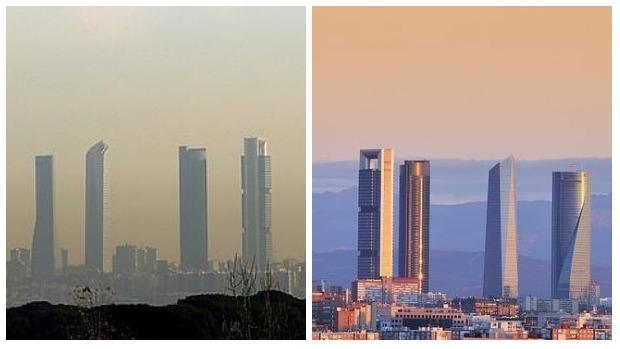 La lluvias del fin de semana dan una tregua a la contaminación en Madrid