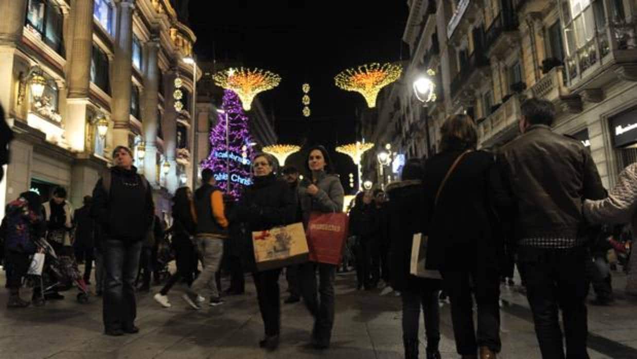 Iluminación navideña en el centro de Barcelona