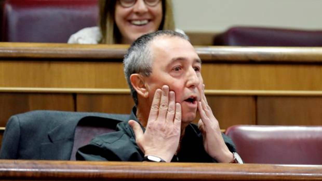 Imagen del portavoz de Compromís en el Congreso, Joan Baldoví, tomada en el pleno de la semana pasada