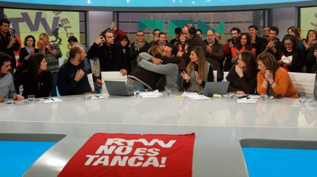 Imagen de la última emisión de la extinta Canal 9, tomada la mañana del 29 de noviembre de 2013