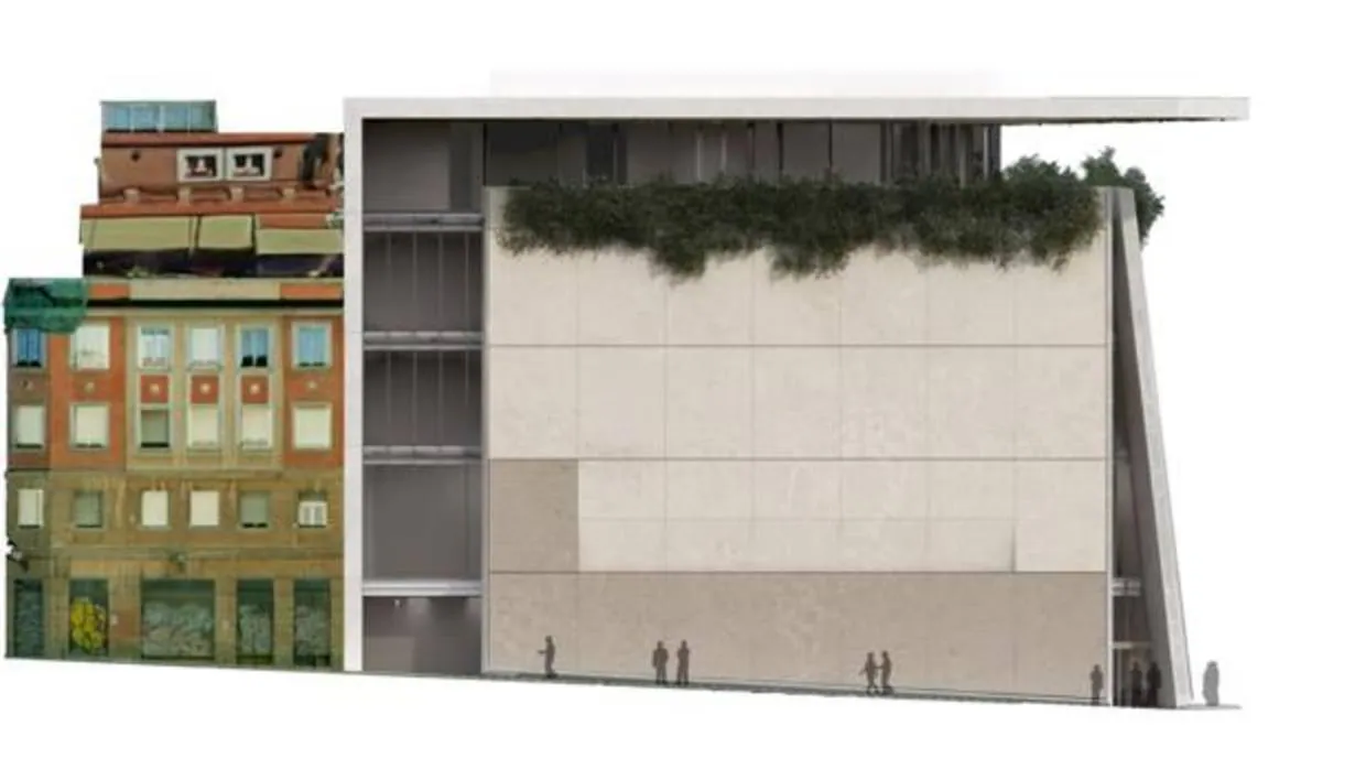Fotomontaje que muestra cómo quedará el Museo Ambasz una vez reconstruido el actual edificio