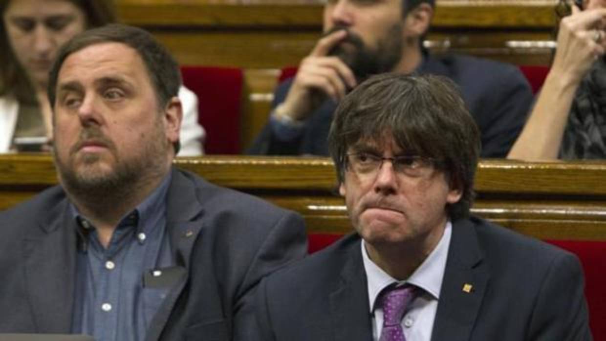 Junqueras y Puigdemont, en el Parlament