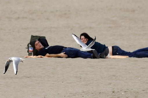 Imagen tomada este viernes en la playa de Las Arenas de Valencia