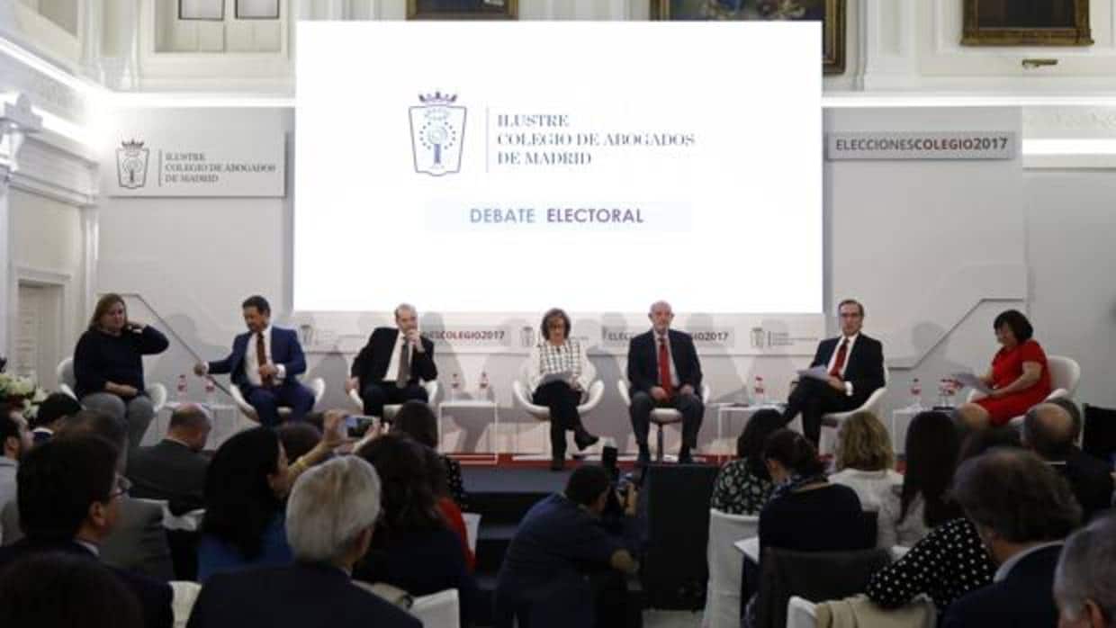 Los candidatos a decano del ICAM, en el debate celebrado en noviembre