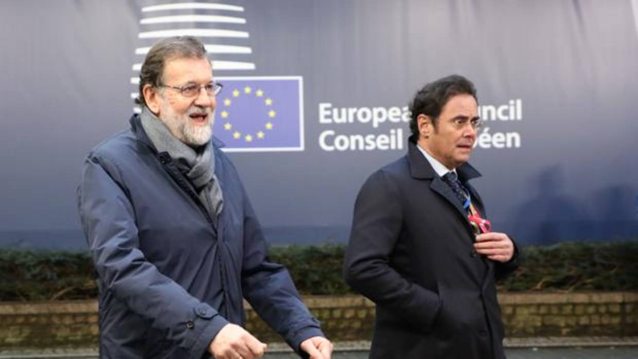 El presidente Rajoy, a su llegada a la cumbre europea