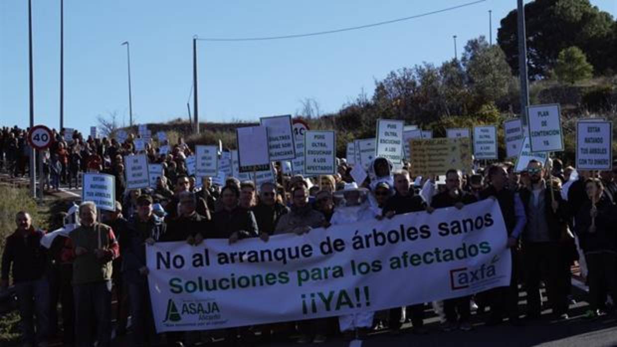 Un momento de la manifestación de este sábado entre Guadalest y Benimantell