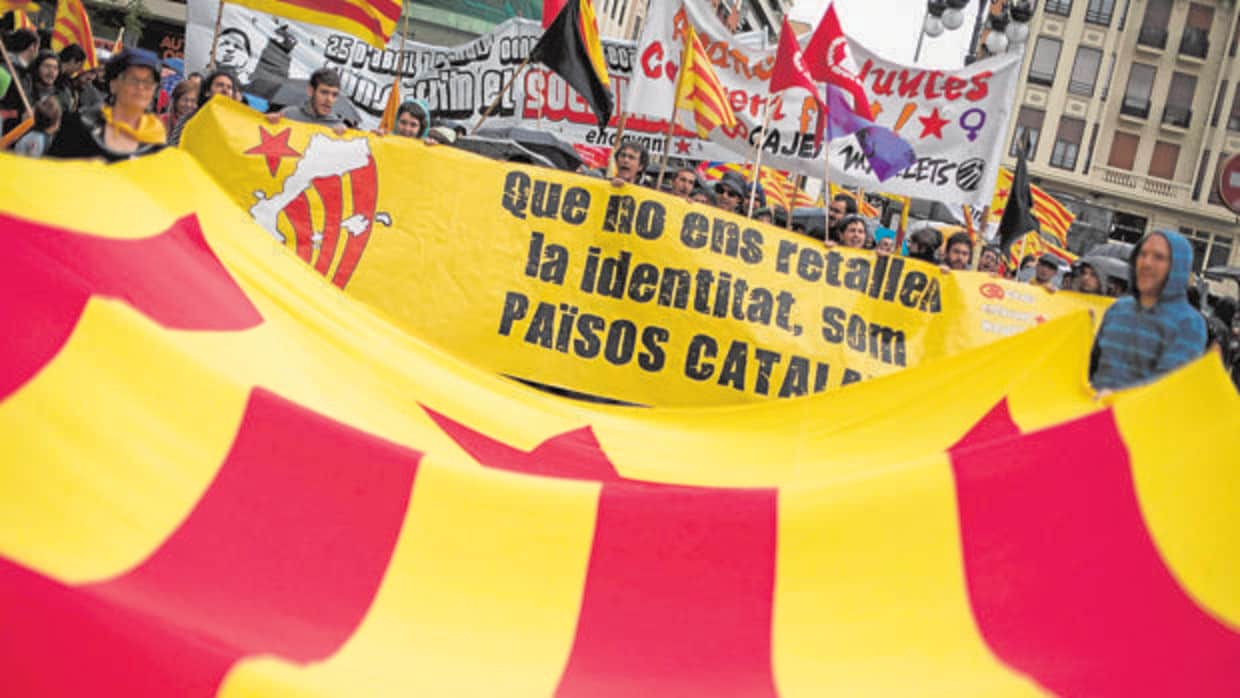 Imagen de una manifestación independentista celebrada en Valencia