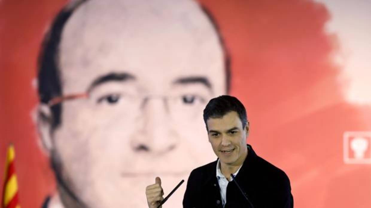El secretario general del PSOE en el mitin central de campaña del PSC el pasado domingo