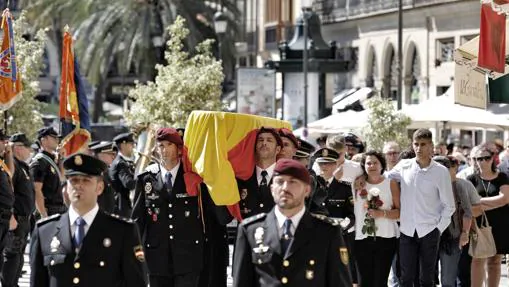 Imagen del funeral del subinspector de la Policía Nacional Blas Gámez