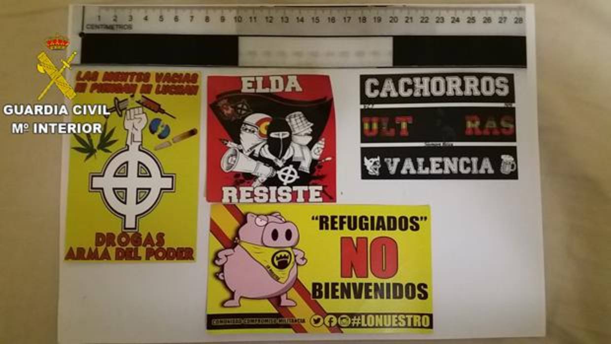 Imagen de los efectos confiscados en la operación