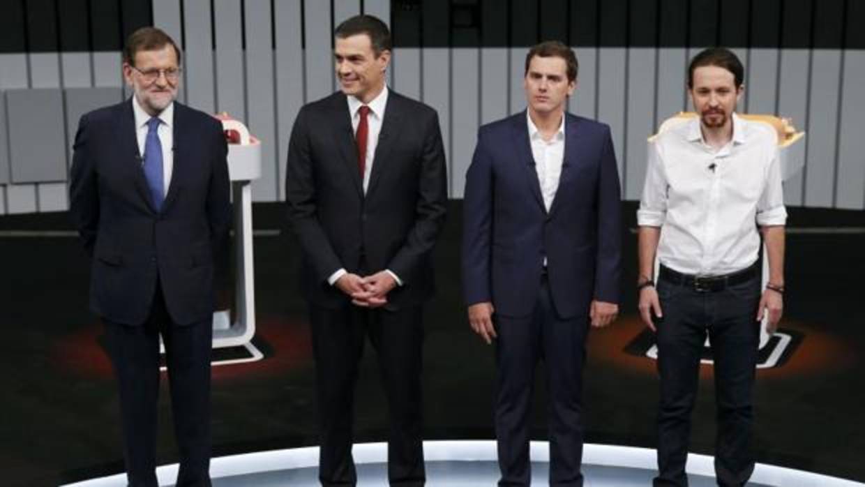 Rajoy, Sánchez, Rivera e Iglesias, durante un debate político de cara a las elecciones generales de 2016