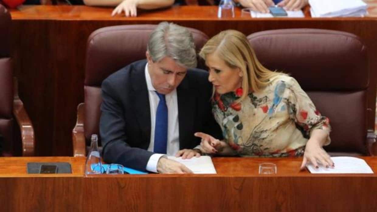 Ángel Garrido y Cristina Cifuentes, en la Asamblea de Madrid