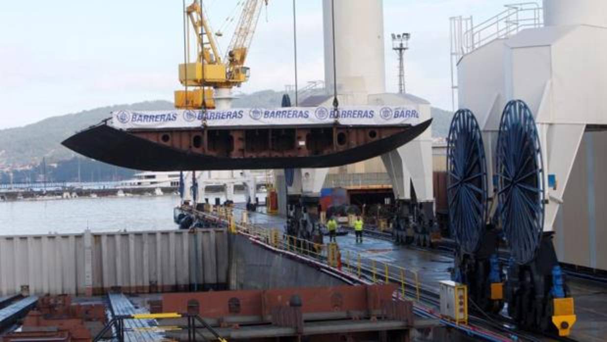 Puesta de la quilla del primer crucero de lujo que se construirá en Galicia en el astillero Barreras