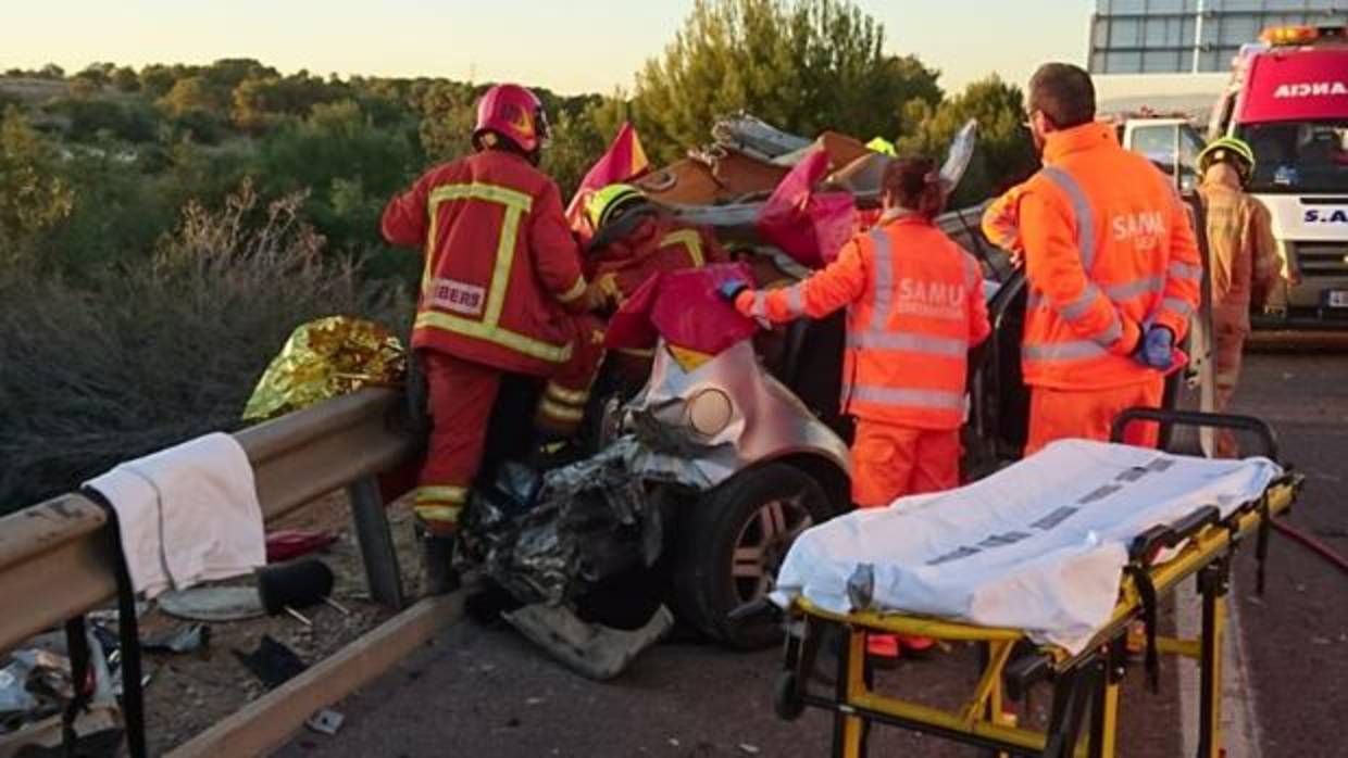 Imagen del accidente que ha tenido lugar en la A7