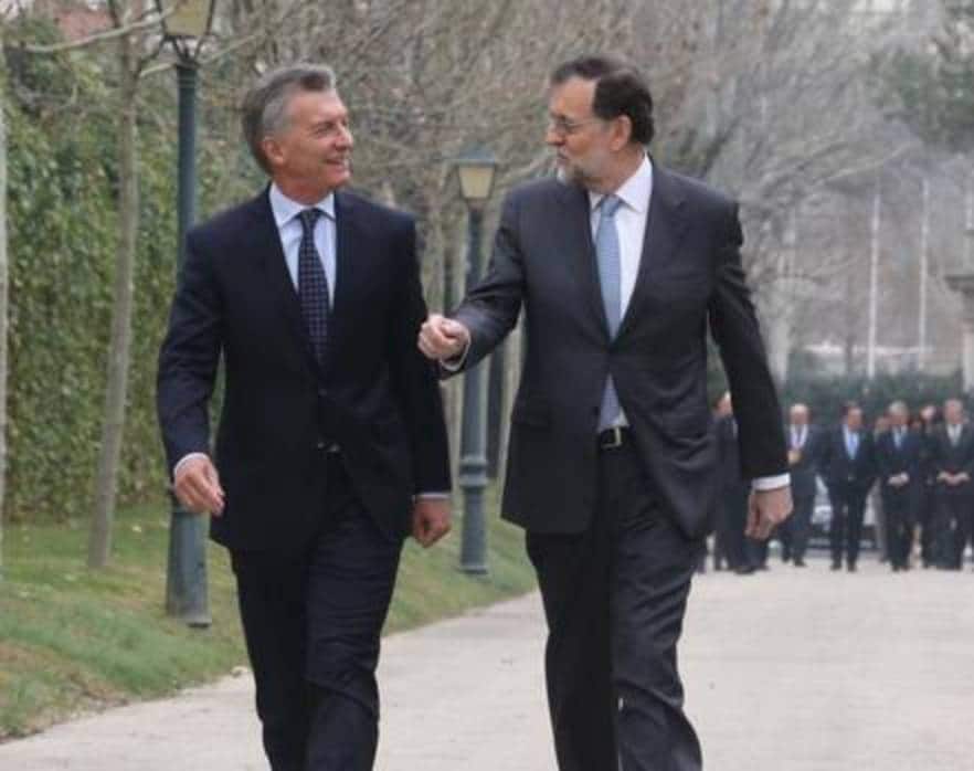 Rajoy y Macri en febrero del pasado año en el Palacio de La Moncloa