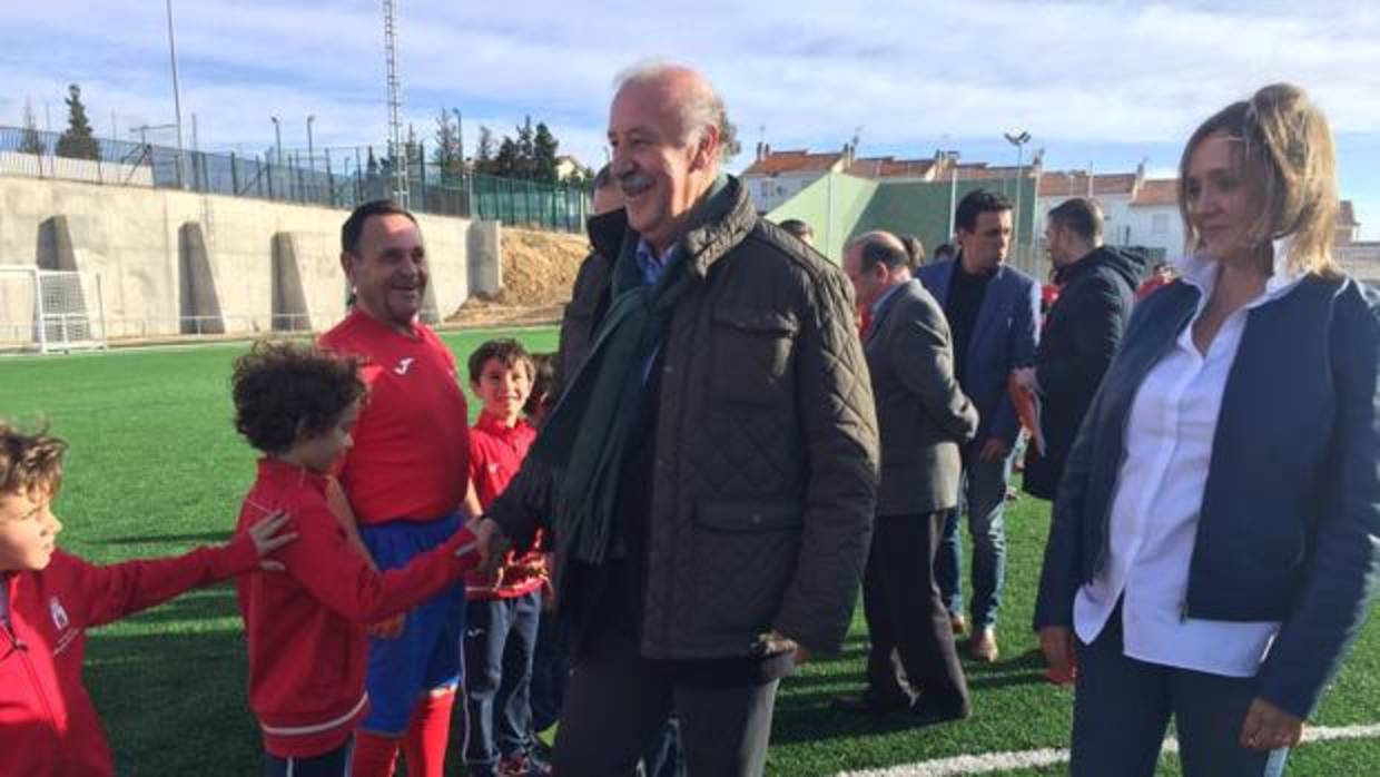 Vicente del Bosque, durante la inauguración del campo de fútbol