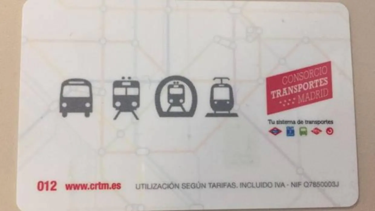 Reverso de la nueva tarjeta de transportes de Metro y autobús