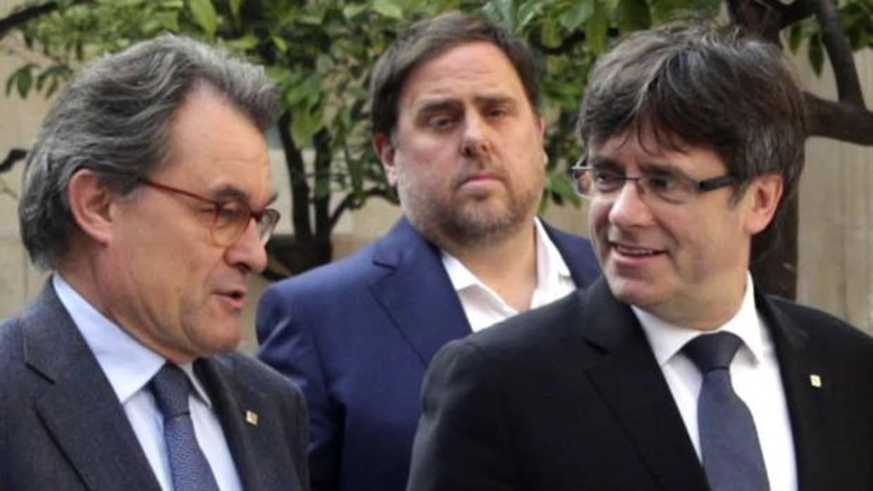 Artur Mas, Oriol Junqueras y Carles Puigdemont, en una imagen de archivo