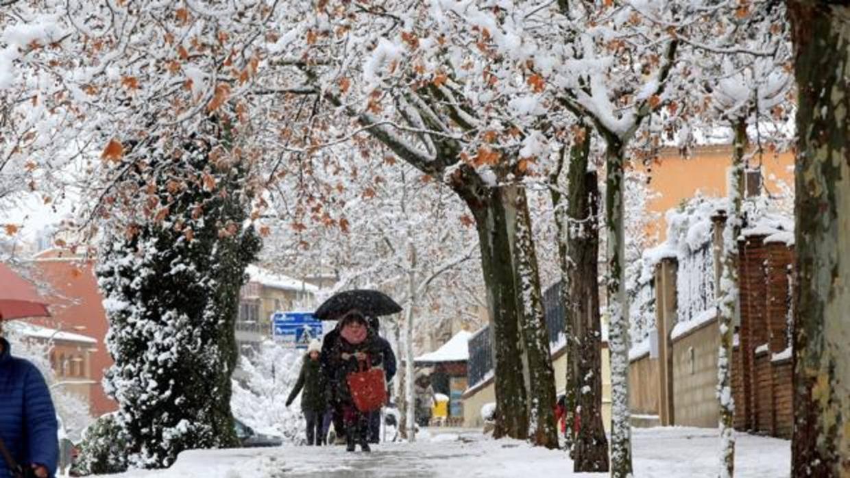 Nieve y hielo en las calles de Teruel