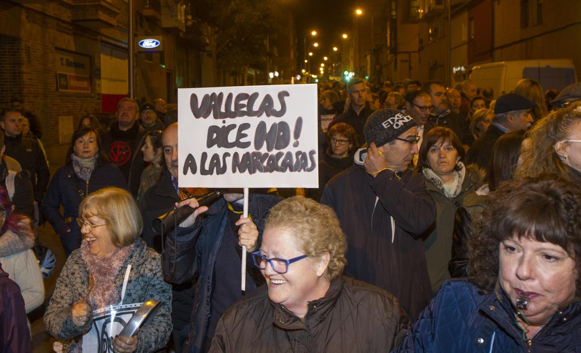 Manifestación de vecinos de Vallecas contra la droga y la prostitución que abundan en el barrio