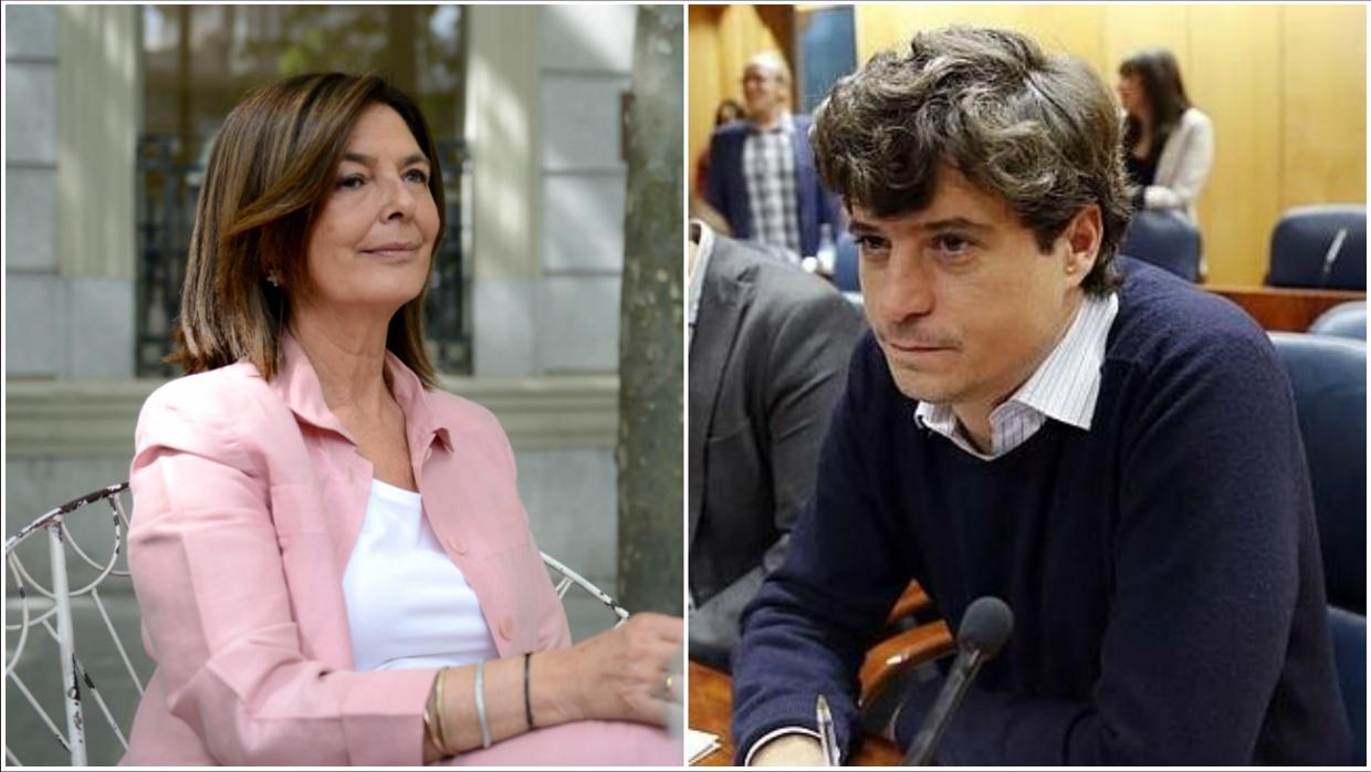 A la izda., la presidenta de la Asamblea, Paloma Adrados; a la dcha., el diputado de Podemos, Miguel Ongil