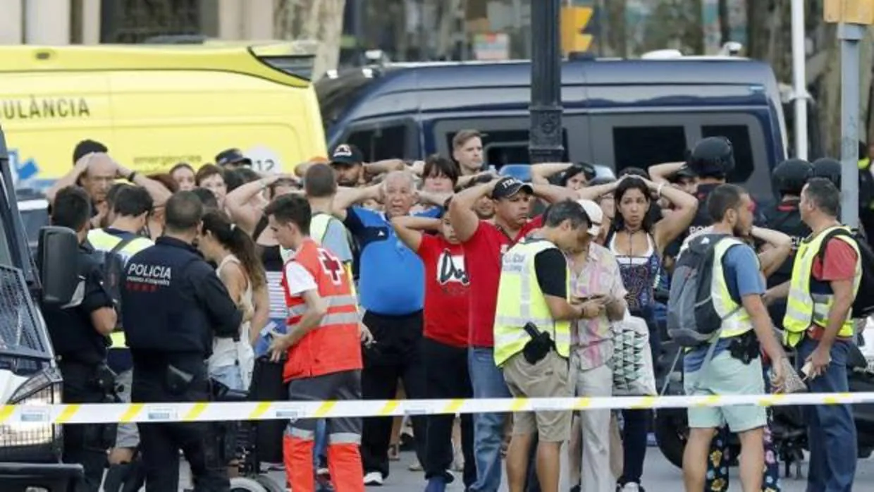 La Rambla de Barcelona, instantes después del atentado yihadista perpetrado en agosto del pasado año