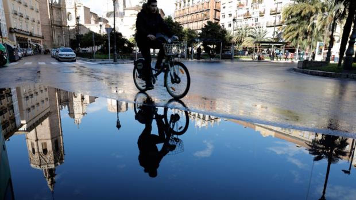 Imagen tomada en la plaza de la Reina de Valencia este martes