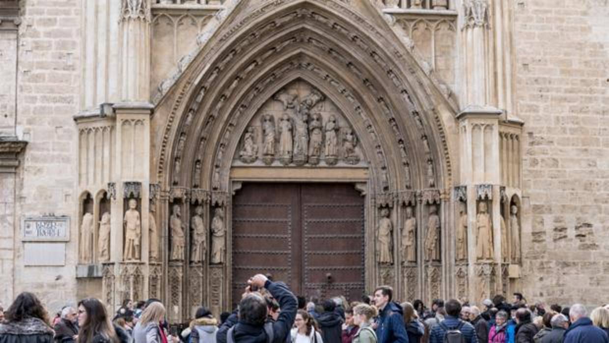 Imagen de un grupo de turistas captada en el centro de Valencia