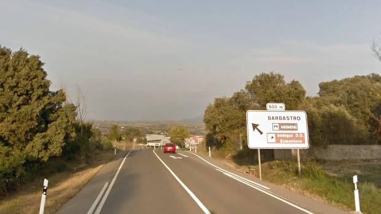 Tramo de la N-240 a su paso por Barbastro (Huesca)